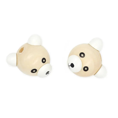 Teddy Bear Wood Beads